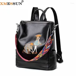 Backpack XMESSUN Genuine Leather For Women Fashion Brand High Quality Ladies Double Shoulder Large Capacity Travel Bag A465