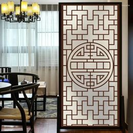 Window Stickers Frosted Glass Sticker Chinese Antique Grille Kitchen Door Style Decoration Translucent Opaque Film