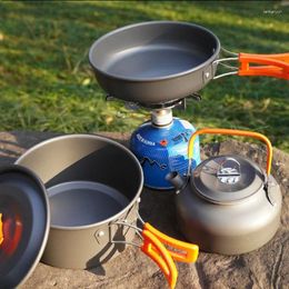 Cookware Sets Outdoor Cooking Pots Tableware For Camping Accessories Tools And Equipment Dinner Set Kitchen Supplies