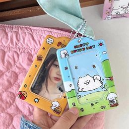 Frames Cute 3in Pocard Holder Lovely Po Card Storage Box For Idol Kpop Picture Products Protective Sleeves