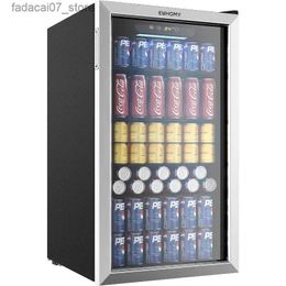 Refrigerators Freezers EUHOMY beverage cooler and cooler 126 mini refrigerator with glass door small cooler with adjustable shelves Q240327