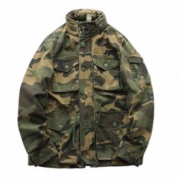 new autumn and winter American heavy padded jacket military style tough guy pocket tooling coat windbreaker R4Lz#