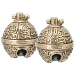 Party Supplies 2 Pcs Jewelry Pattern Bell Home Decor Vintage Brass Bells Pendant Metal DIY Crafts