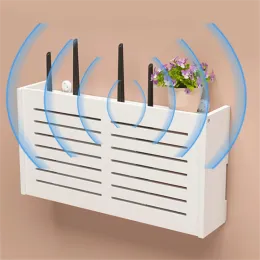 Plugs White Wifi Router Storage Boxes Cable Power Plug Wire Wall Mounted Shelf Storage Rack 1pc