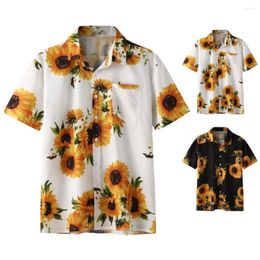 Men's Casual Shirts Great Men Shirt Hawaii Turn-down Collar Beach Top Thin Colorful Printing Summer Male Garment