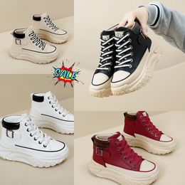 NEW Positive High top shoes spring and autumn vintage womens shoes thick soled small white shoes leisure sports board shoes GAI Size 35-40