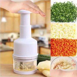 Fruit & Vegetable Tools Stainless Steel Add Abs Hand Garlic Presses Chopper Mtifunction Device Onion Cutter Kitchen Cutting Tool Dro D Dhyly