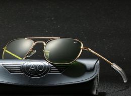 Sunglasses With Case Aviation AO Men Designer Sun Glasses For Male American Army Optical Glass Lens Carton7772312