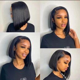 13x4 Lace Frontal Wigs Straight Short Bob Wig Human Hair Wigs Brazilian Pre Plucked Lace Frontal Human Hair Wig for Women