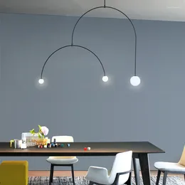 Chandeliers Modern Minimalism Glass LED Pendant Lights For Living Room Bar Kitchen Coffee Tables Chandelier Black Home Decor Hanging Fixture