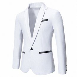mens Blazers Jackets 2024 Evening Dres Patchwork Busin Wedding Suits for Men Single Butt Blazers Hombre Elegante Coats N00F#