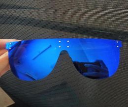 Oversized Sunglasses Women Rectangle Shades Mens Brand Designer Blue Red Mirror Sun Glasses Flat Top Vintage Eyewear Uv9327578
