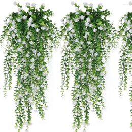 Decorative Flowers Hanging Plant Decoration Realistic Artificial Eucalyptus Flower Garland For Home Garden Decor Colourful Faux Indoor