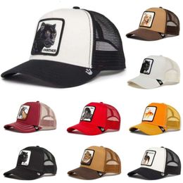 Wholesale of New Stock Animal Baseball Caps Cartoon Sun Protection Mesh Embroidery Truck Driver Black Panther Rooster Wolf Hats