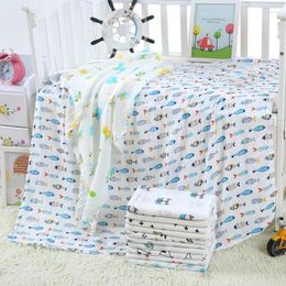 Blankets 120 110cm Baby Blanket Muslin Receiving Cotton 2 Layers Born Bath Towel Swaddle Wrap Bedding