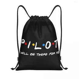 Shopping Bags Pilot Gifts I'll Be There For You Drawstring Bag Training Yoga Backpacks Fighter Airplane Aviation Sports Gym Sackpack