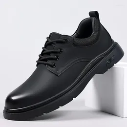 Casual Shoes Mens Oxford Lace Up Fashion Genuine Leather Brogue Dress Outdoor Classic Business Formal Office Man Footwear