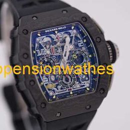 RM Wristwatch Richardmills Luxury Watches RM11-03 Mens Collection Watch Black Knight NTPT Carbon Fiber Timing Automatic Machinery Watch FN1F
