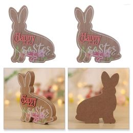 Party Decoration Stylish Easter Ornaments Adorable Wooden Figurines For Tabletop Decor With Flowers Cute