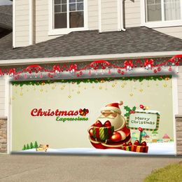 Customized Tapestry Christmas Backdrop Cloth Garage Door Decoration Wall Hanging Decor Party Venue Arrangement Art Hanging Scene 240322