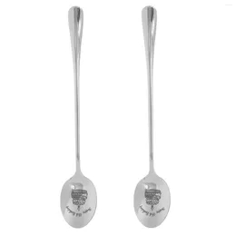 Spoons 2 Pcs Birthday Gift Spoon Compact Tea Scoop Present Portable Pudding 18th Jewellery Stainless Steel Lovers Dessert