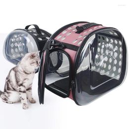 Cat Carriers Transparent Backpack Fashion Pet Bag Carrier For Cats Space Foldable Breathable Travel Outdoor Carry Tr