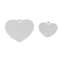 Charms Silver Colour Mirror Polish Blank Heart Pendant Custom Tag Stainless Steel Metal Plate For Carving Whole 50pcs1251N