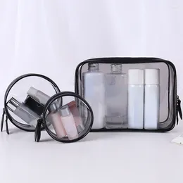 Cosmetic Bags Transparent PVC Women's Bag Girl Toiletries Brand Waterproof Makeup Cases Travel Organizer Beauty Storage