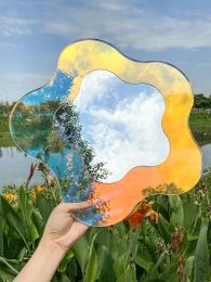 Mirrors Acrylic Large Flower Colorful Mirror Living Room Home Decorative Wall Mirror Bedroom Table Standing Makeup Mirror