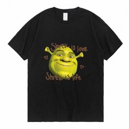 shrek Is Love Shrek is Life Print T Shirt Men Women Summer Cott Oversized Comfortable T-shirt Trendy Fi Short Sleeve Tees r1sY#