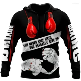 Men's Hoodies Boxer Graphic Hoodie Men Clothing 3D Boxing KO Print Sportwear In Women Harajuku Fashion Y2k Pullover Sweatshirt