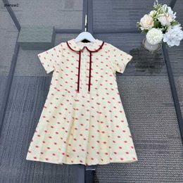 Luxury designer kids clothes girls dresses Logo Full Print baby skirt Lapel collar child frock Size 100-160 CM Princess dress 24Mar