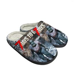 Slippers Anime Cartoon Game 7 Days To Die Home Cotton Men Women Plush Bedroom Casual Keep Warm Shoes Fashion Tailor Made Slipper