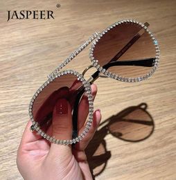 Sunglasses Oversize Metal Frames Luxury Diamond Vintage Sun Glasses Women Eyewear Mens Driving Mirror Shades4400457