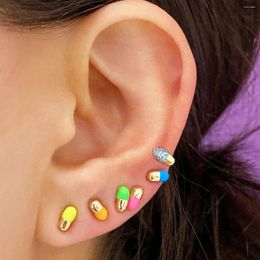 Stud Earrings Delicate For Women Patel Colorful Enamel With Gold Plated Color Designer Making DIY Fashion Jewelry