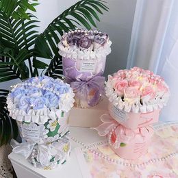 Decorative Flowers Bridal Bridesmaid Wedding Flower Bouquet Artificial Roses Holding Marriage Bouquets For Valentine's Day Gift