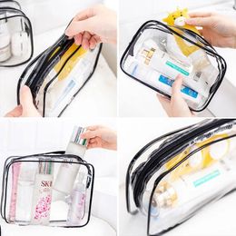Cosmetic Bags PVC Transparent Waterproof Storage Moisture-proof Washing Zipper Packaging Bag Travel For Makeup Toilet
