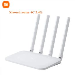 Routers Xiaomi Mi WIFI Router 4C 64 RAM 300Mbps 2.4G 802.11 b/g/n 4 Antennas Band Wireless Routers WiFi Repeater Mihome APP Control