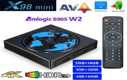 X98mini Amlogic S905W2 TV Box Android 11 4G 64GB X98 mini Support AV1 Wifi BT Media Player 4GB32GB Set TopBox4465274