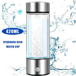 Water Bottles Hydrogen Generator Cup Filter Ionizer Maker Hydrogen-Rich Portable Super Antioxidants ORP Bottle 420ml