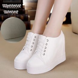 Autumn High Top Wedge Platform Sneaker Casual Shoes Hidden Heels Ladies YYJ150 240323