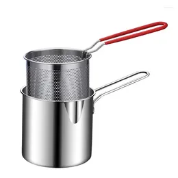 Pans 2pcs/3pcs/4Pcs Stainless Steel Deep Frying Pot French Fries Fryer With Strainer Chicken Fried Kitchen Cooking Tool