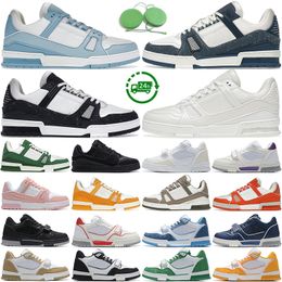 Mens Designer Trainers Black White Casual Shoes Sky Blue Orange Green Red Low Top Men Women Sneakers Running Shoe Two-tone Panel Sports Trainer
