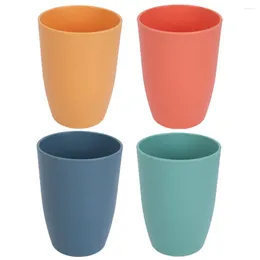 Mugs 4 Pcs Drinking Glasses Mouthwash Cup For Home Plastic Bathroom Cups Toothbrush Drinks
