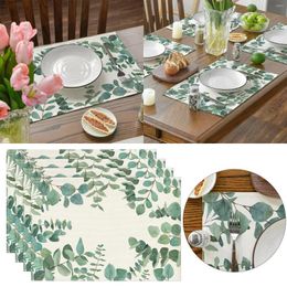 Table Mats 4Pcs Autumn Maple Printed Polyester Glass Centrepieces For Tables Rectangle 24 Inches Dinning Room Pieces Dark Place