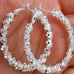 Hoop Earrings Fashion Women Jewellery Silver Plated Big Circle Large Round Stars Earring Drop
