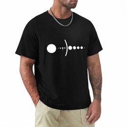 T-shirt minimalista del sistema solare T-shirt per un ragazzo Camicetta t-shirt semplice da uomo T-shirt a manica lunga H7IX #