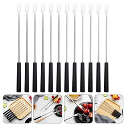 Forks 12 Pcs Chocolate Fondue Fork Kitchen Faicet Baking Supplies Fruit Bbq Tools Exquisite Things