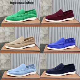 Loro Piano Suede Designer shoes Casual Shoes for Women Round Toe Loafers Mental Decor Chic Leisure Sneakers Brand Flats Slip on Thick Sole Trainers Size 35-45