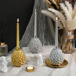 Candle Holders Pine Cone Holder Home Decoration Ornaments Nordic Resin Sculptures Christmas Pinecone Candlestick